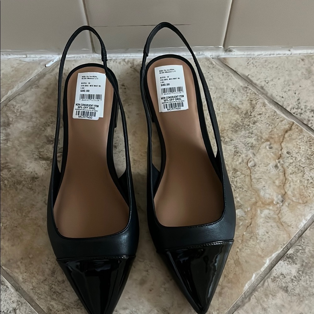 Aldo Black Heels with Slingback Strap